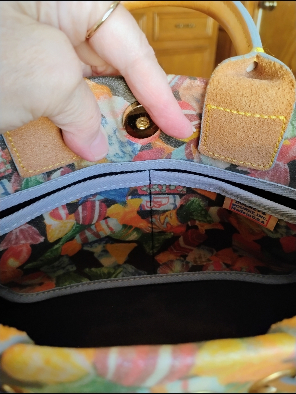 Dooney & Bourke Hard Candy All Over Coated Canvas Satchel/Cross Body Purse - Picture 15 of 16